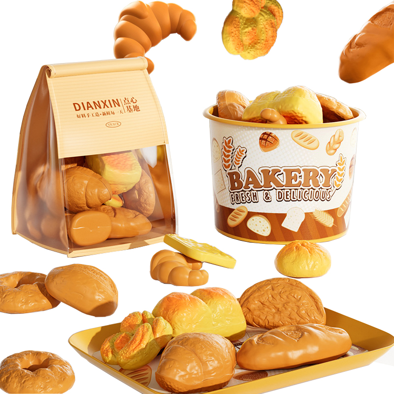 Baby Food Cooking Set - Speelgoedvoedselset Fantasiespel Keuken Realistisch Brood Friet