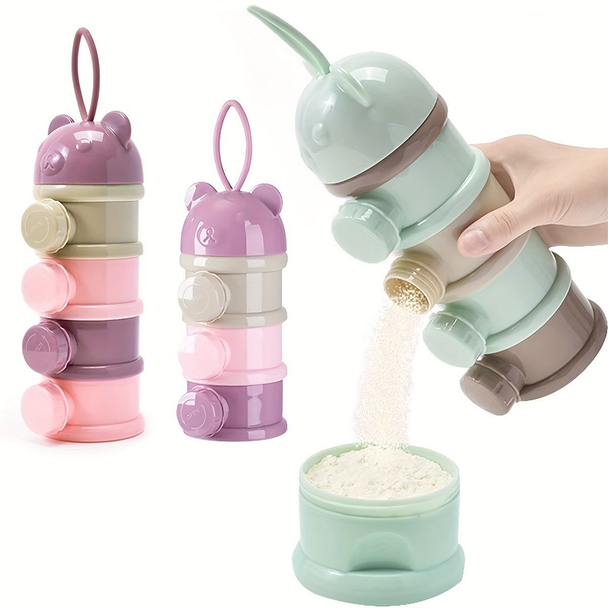 Baby Food Options - Babymelkpoedercontainer met grote capaciteit en riem,
