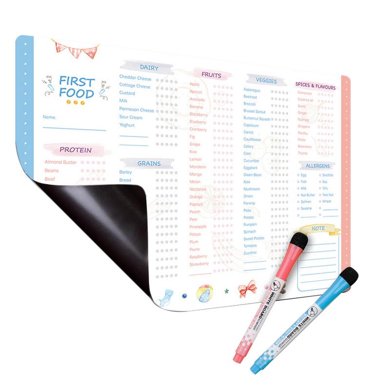 Baby Food Checklist - Herbruikbare First Foods Tracker-checklist Fidget Magnetische