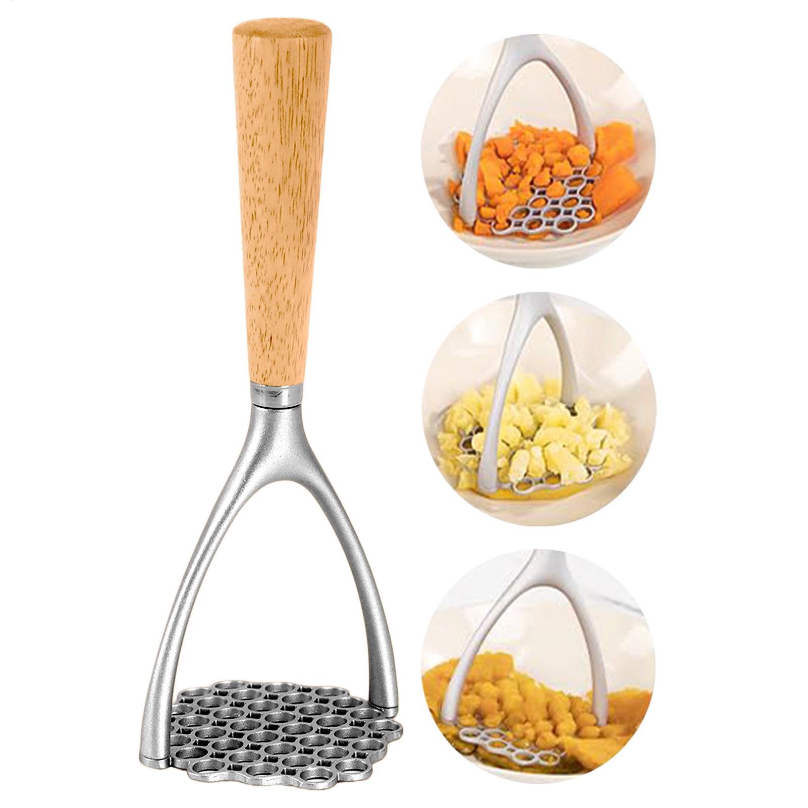 Baby Food Avocado - Aardappelstamper van roestvrij staal met houten