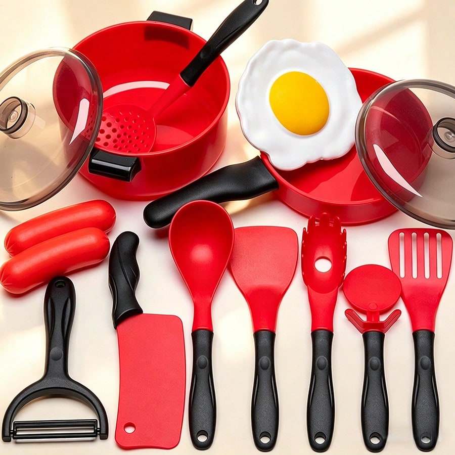 Baby Food Cooking Set - Kinderkeuken Speelgoedset, 14/22-delig, met pannen, keukengerei