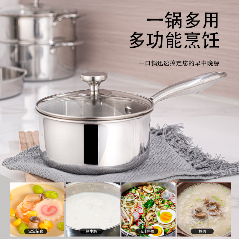 Baby Food Steamer - HYS roestvrijstalen verdikte babyvoedingspan - ongecoate