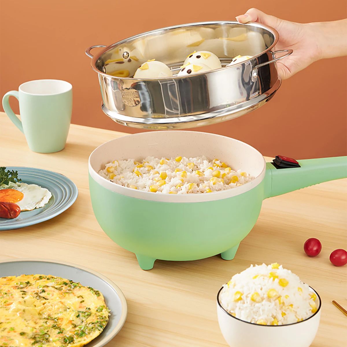 Baby Food Steamer - ARIER 24V 220V Multifunctionele Elektrische Koekenpan