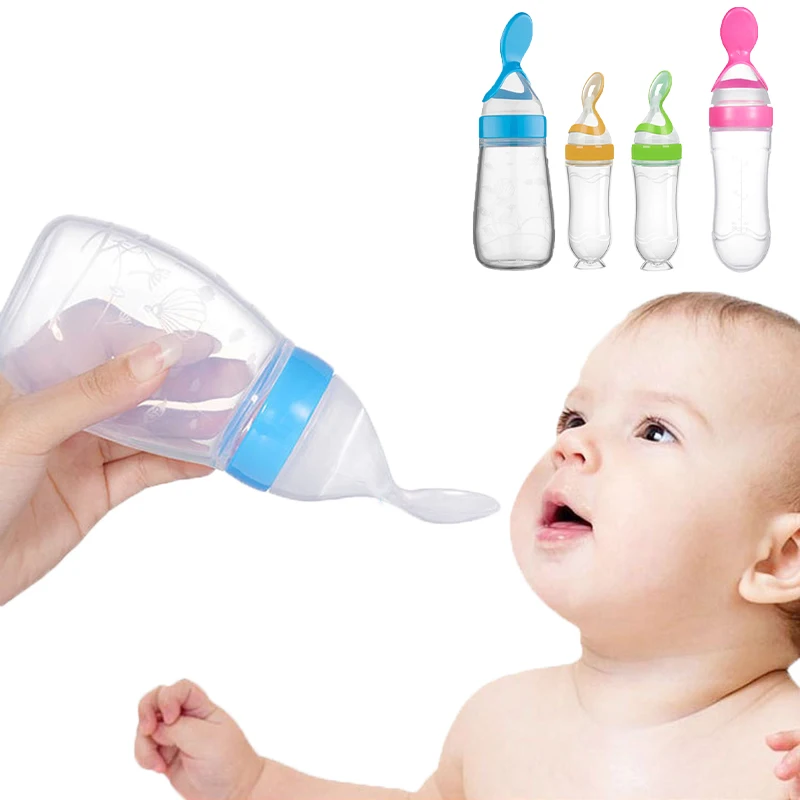 Baby Food Bites - Veilige zuigfles Lepel Melkfles Babytraining Feeder