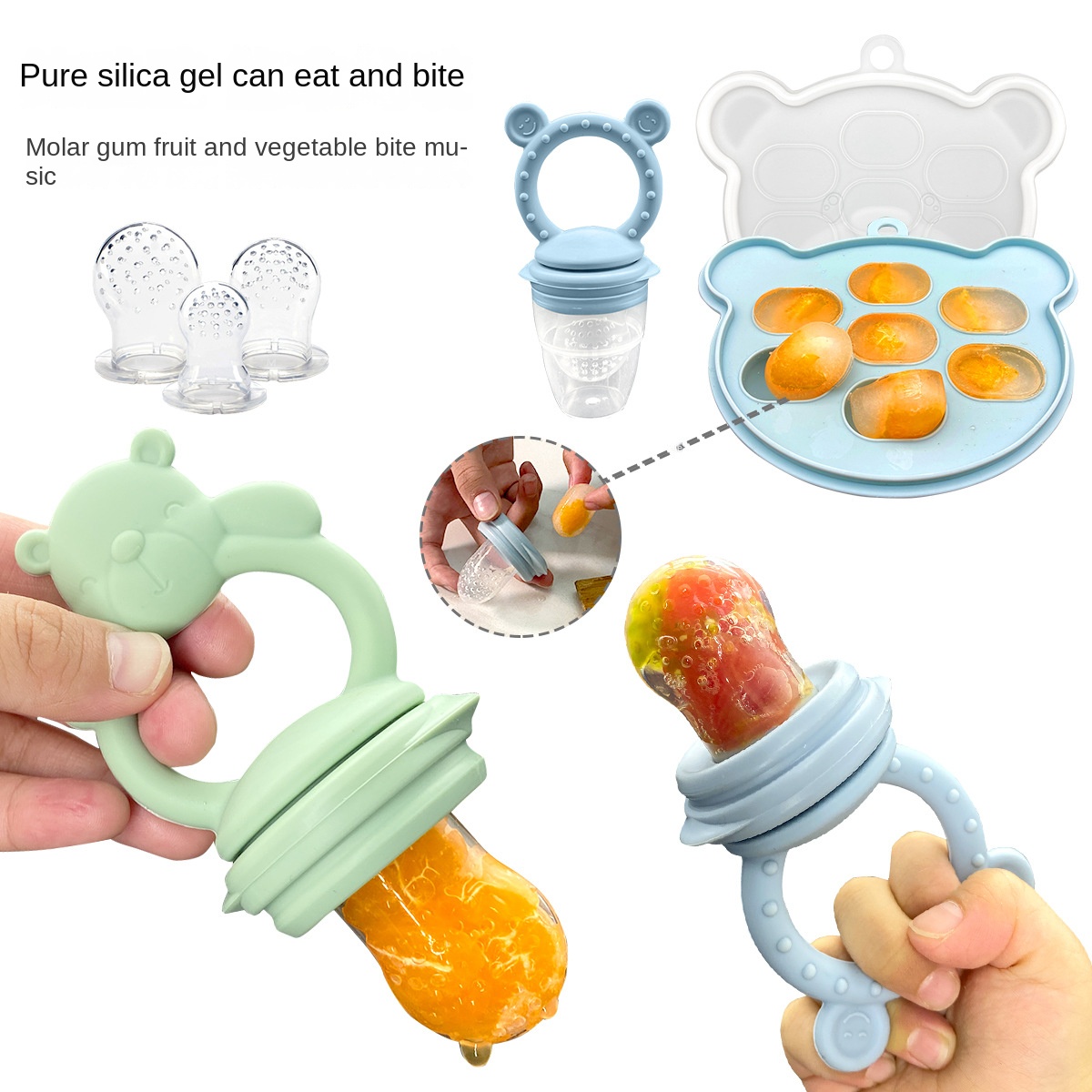 Baby Food Bites - Food Grade Siliconen Baby Bijtring Eco