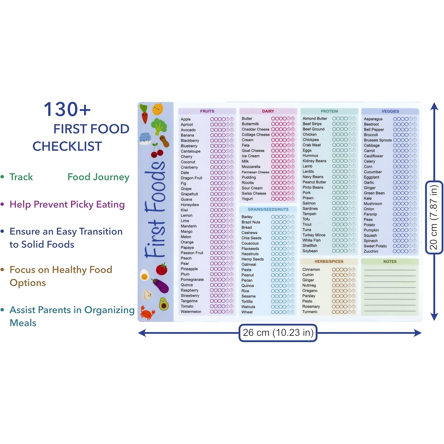 Baby Eerste Voeding Tracker, H - Baby Food Checklist recensie en prijs
